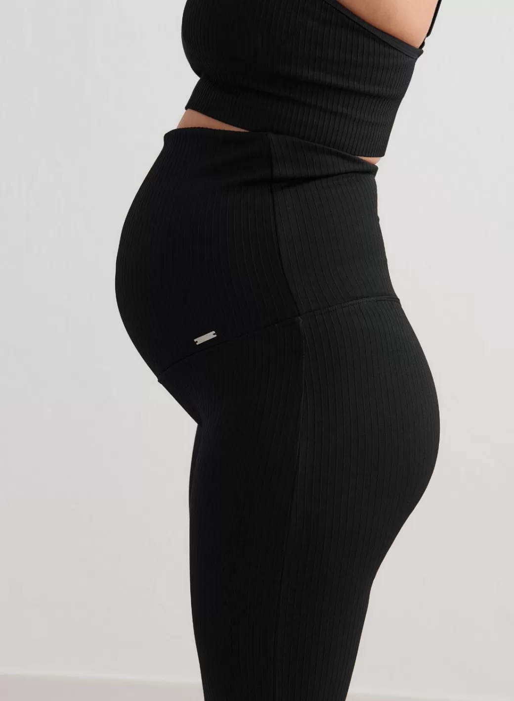 Black Ribbed Seamless Flare Maternity Tights | AIM’N Best Sale