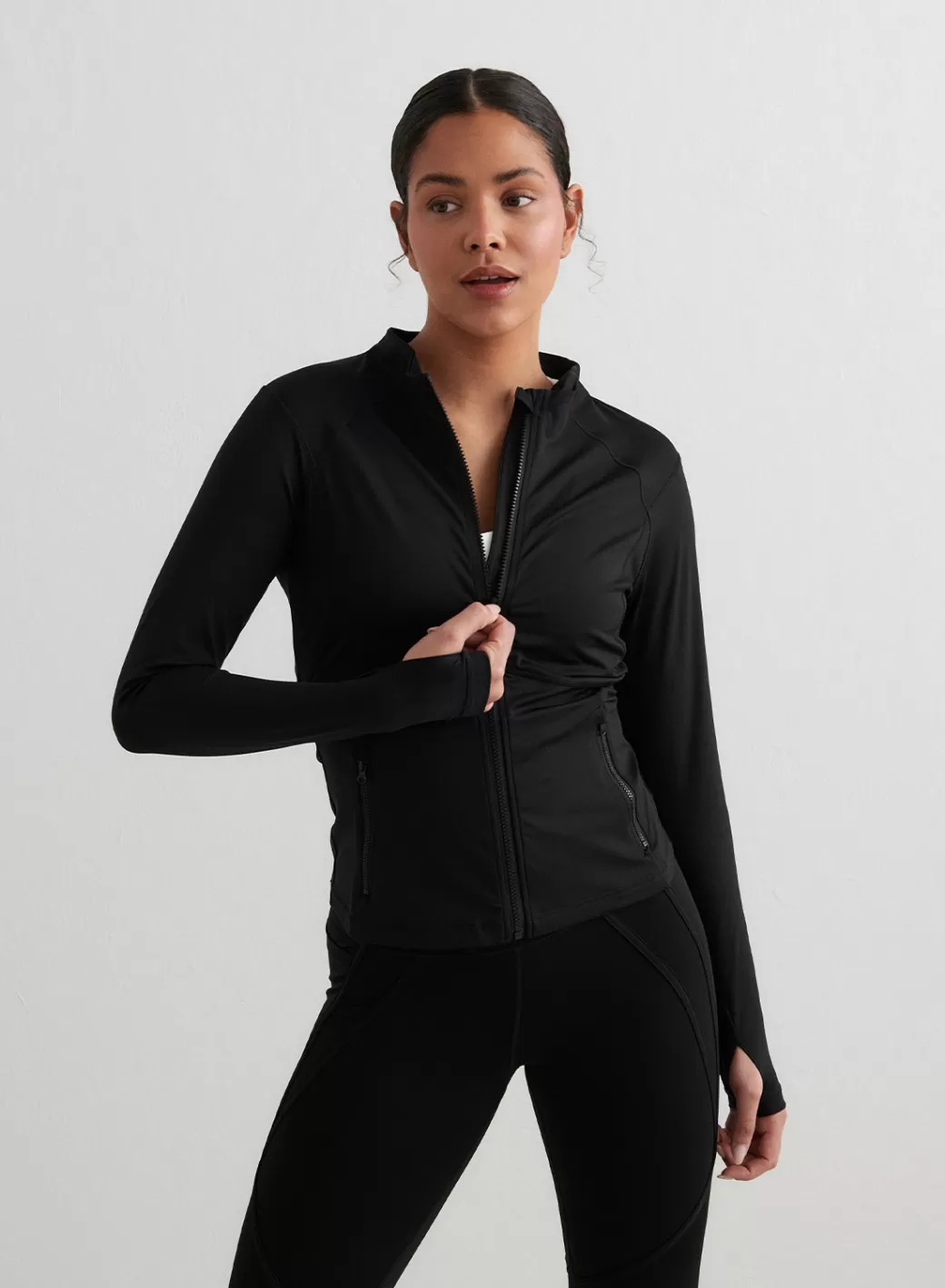 Black Sculpting Zip Jacket | AIM’N Discount