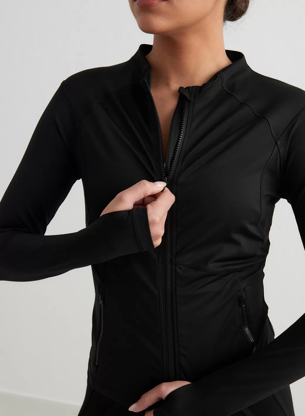 Black Sculpting Zip Jacket | AIM’N Discount