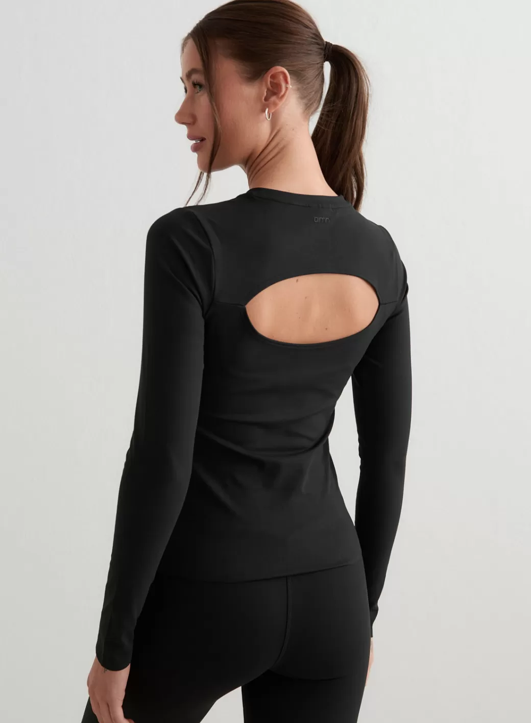 Black Sense Cutout Back Long Sleeve | AIM’N Fashion