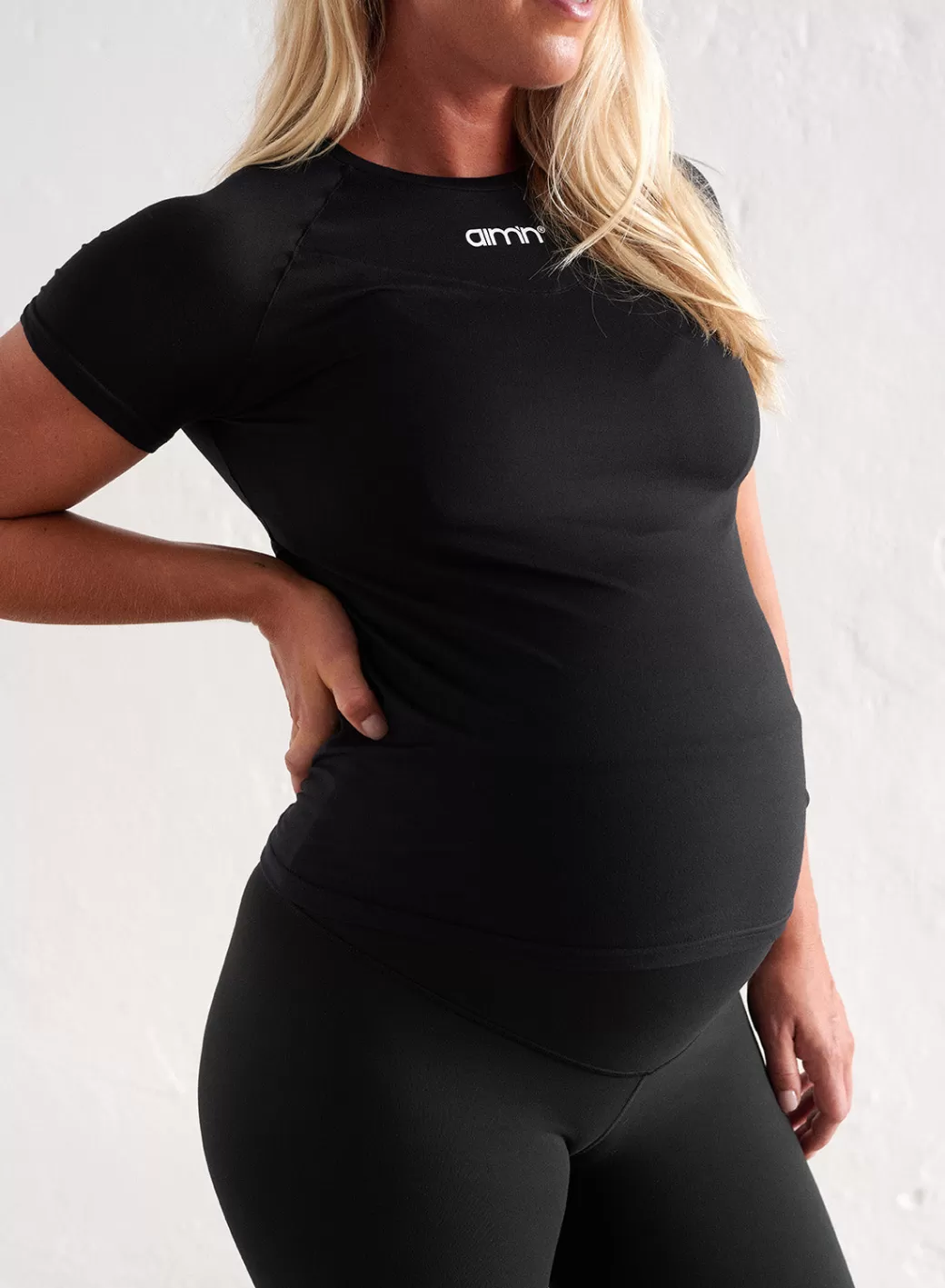 Black Soft Basic Maternity Short Sleeve | AIM’N Cheap