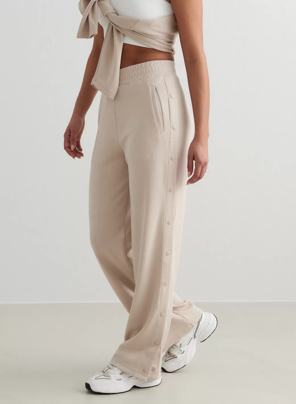 Café Au Lait Comfy Buttoned Pants | AIM’N Flash Sale