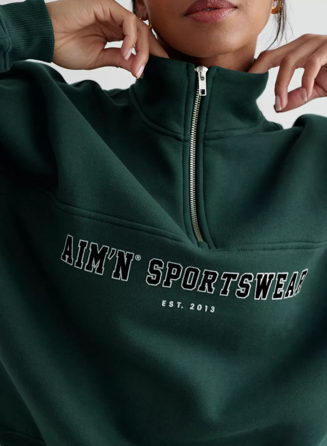 Varsity Sweat Half Zip | AIM’N Fashion