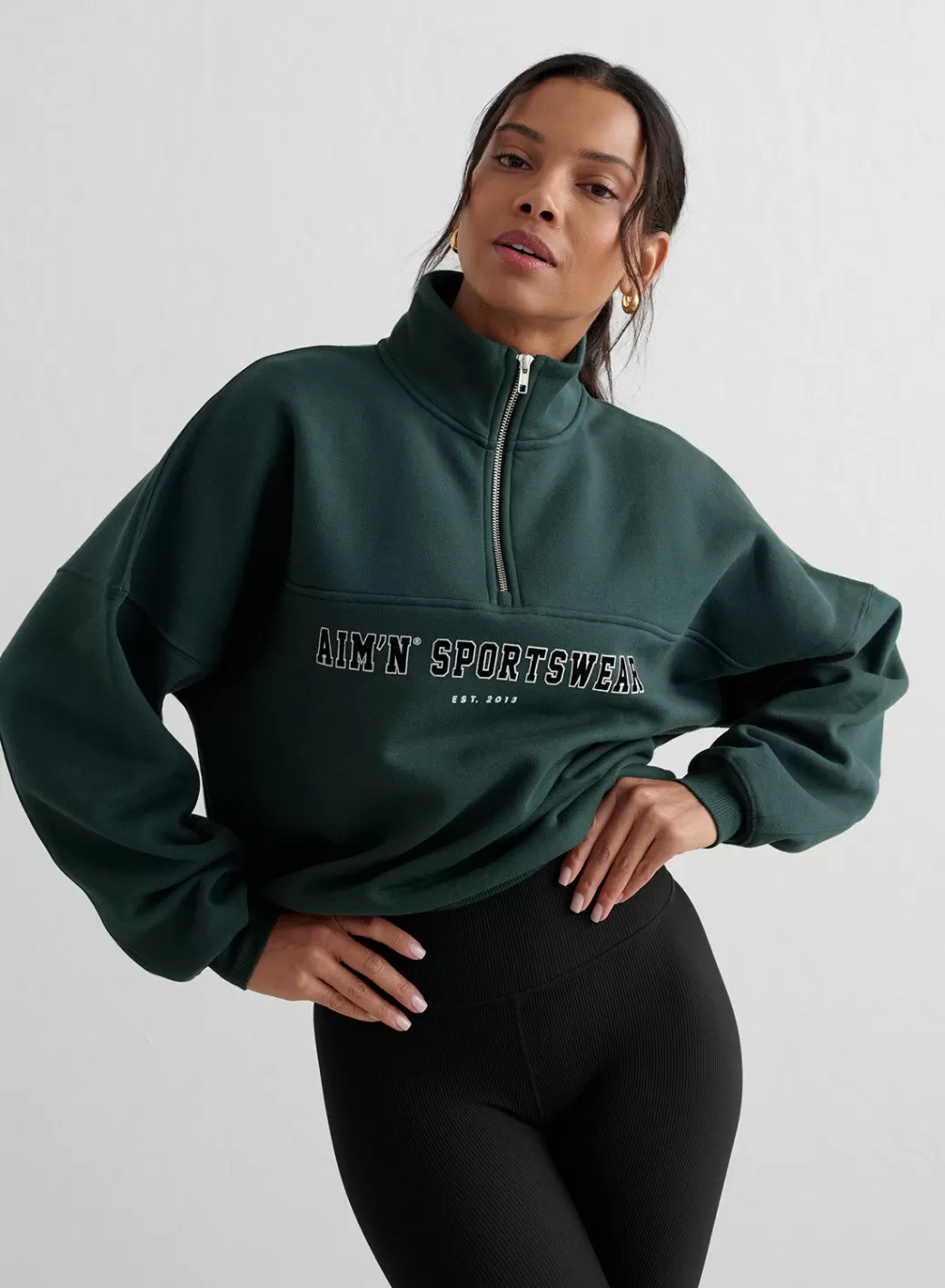 Varsity Sweat Half Zip | AIM’N Fashion