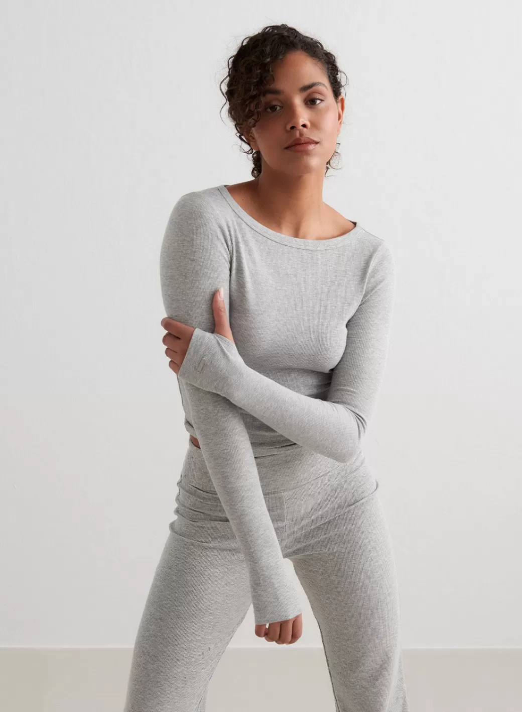 Ease Ribbed Long Sleeve Top | AIM’N Outlet