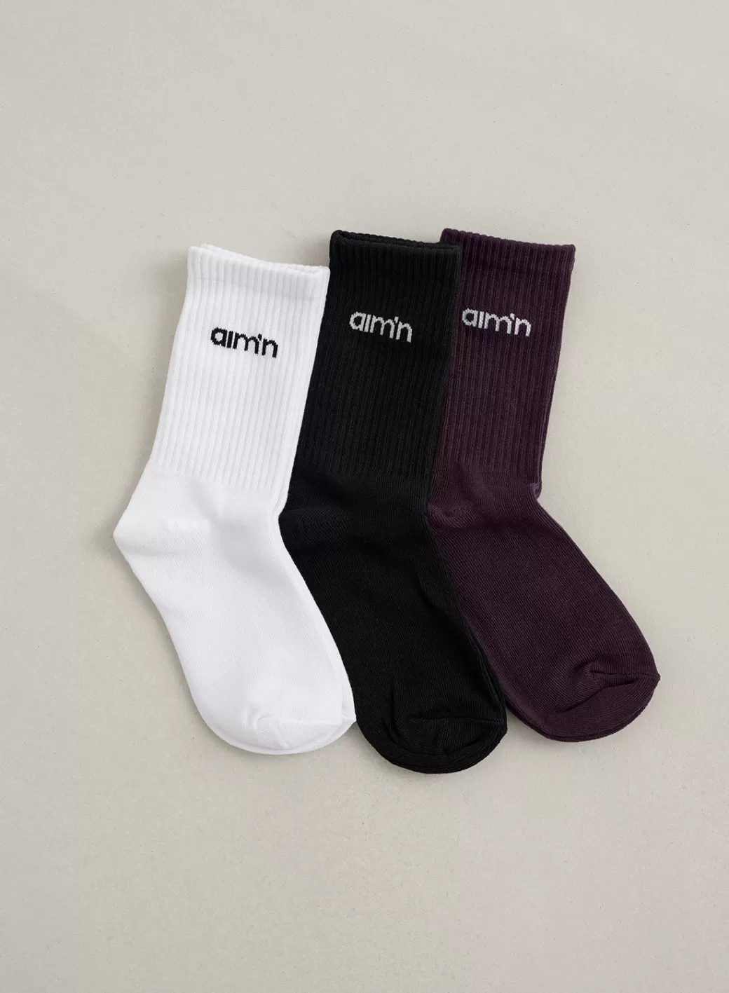 Midnight Plum Young Aim'n Logo Socks 3-pack | AIM’N Store