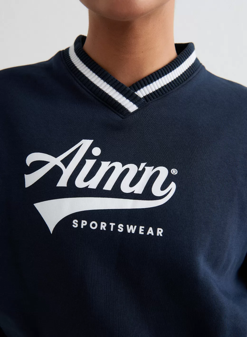 Navy Pitch V-neck Sweatshirt | AIM’N New