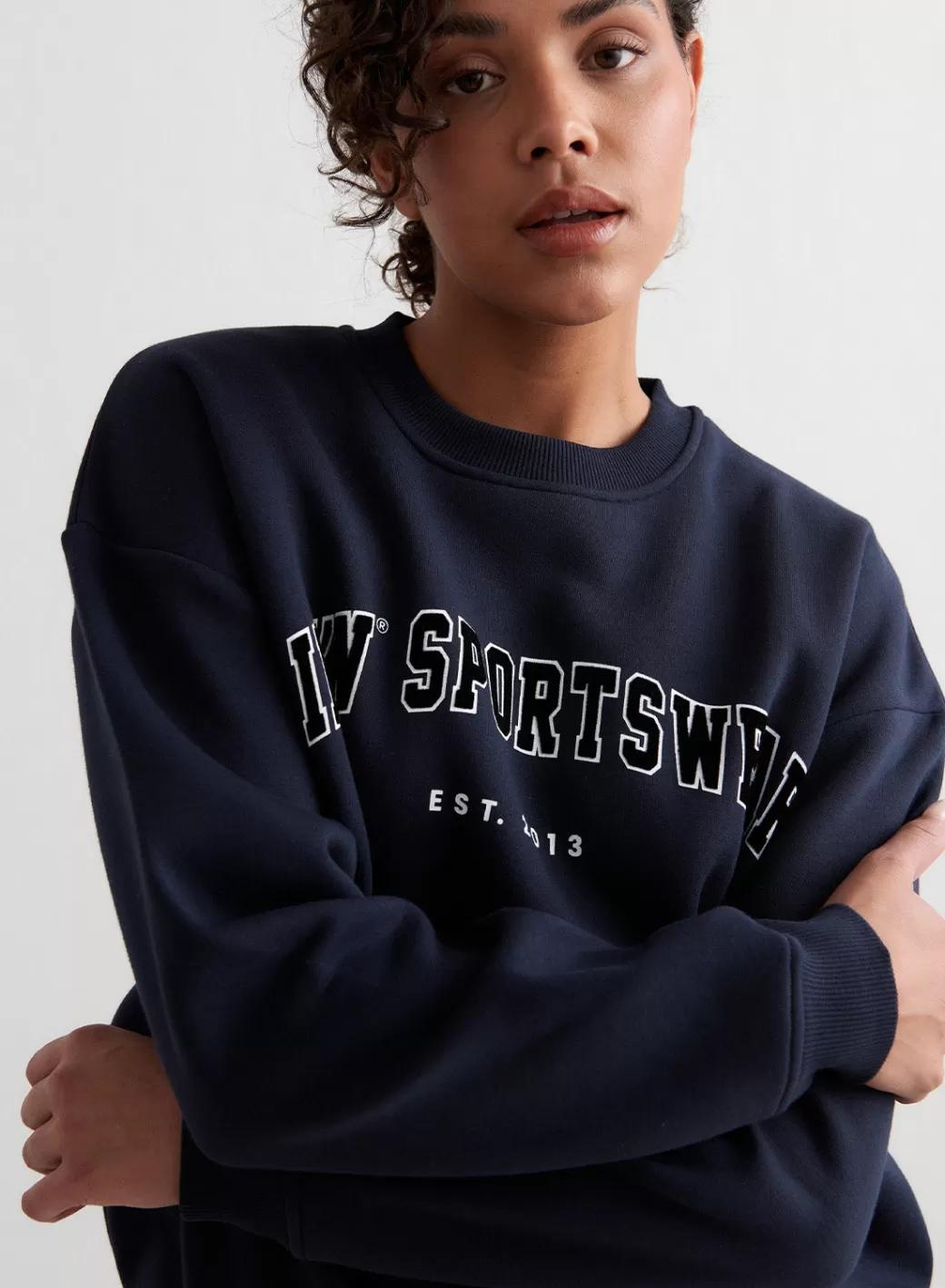 Navy Varsity Sweatshirt | AIM’N Best