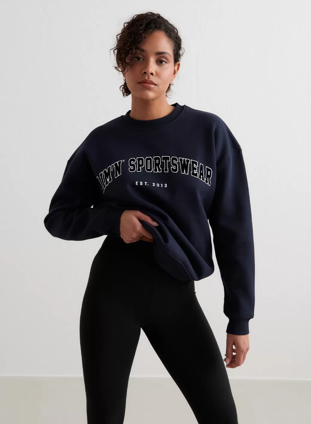 Navy Varsity Sweatshirt | AIM’N Best