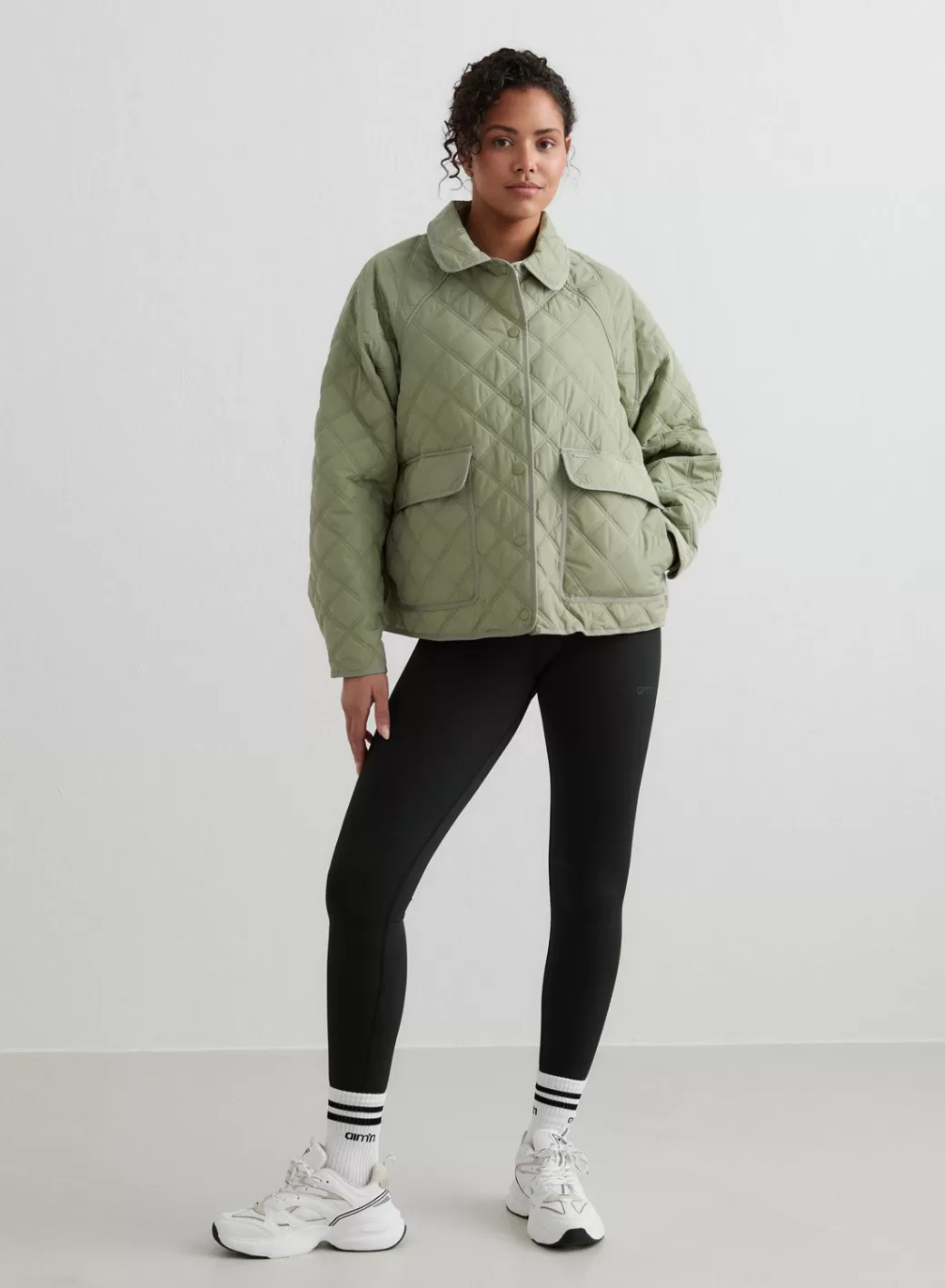 Pale Khaki Quilted Femme Jacket | AIM’N Best