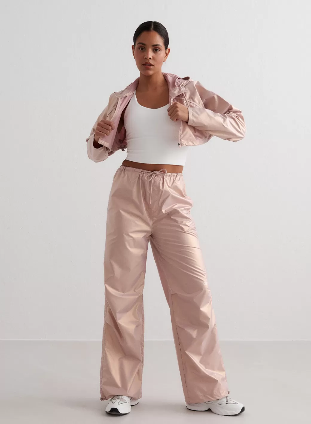 Metallic Plain Parachute Pants | AIM’N Best Sale