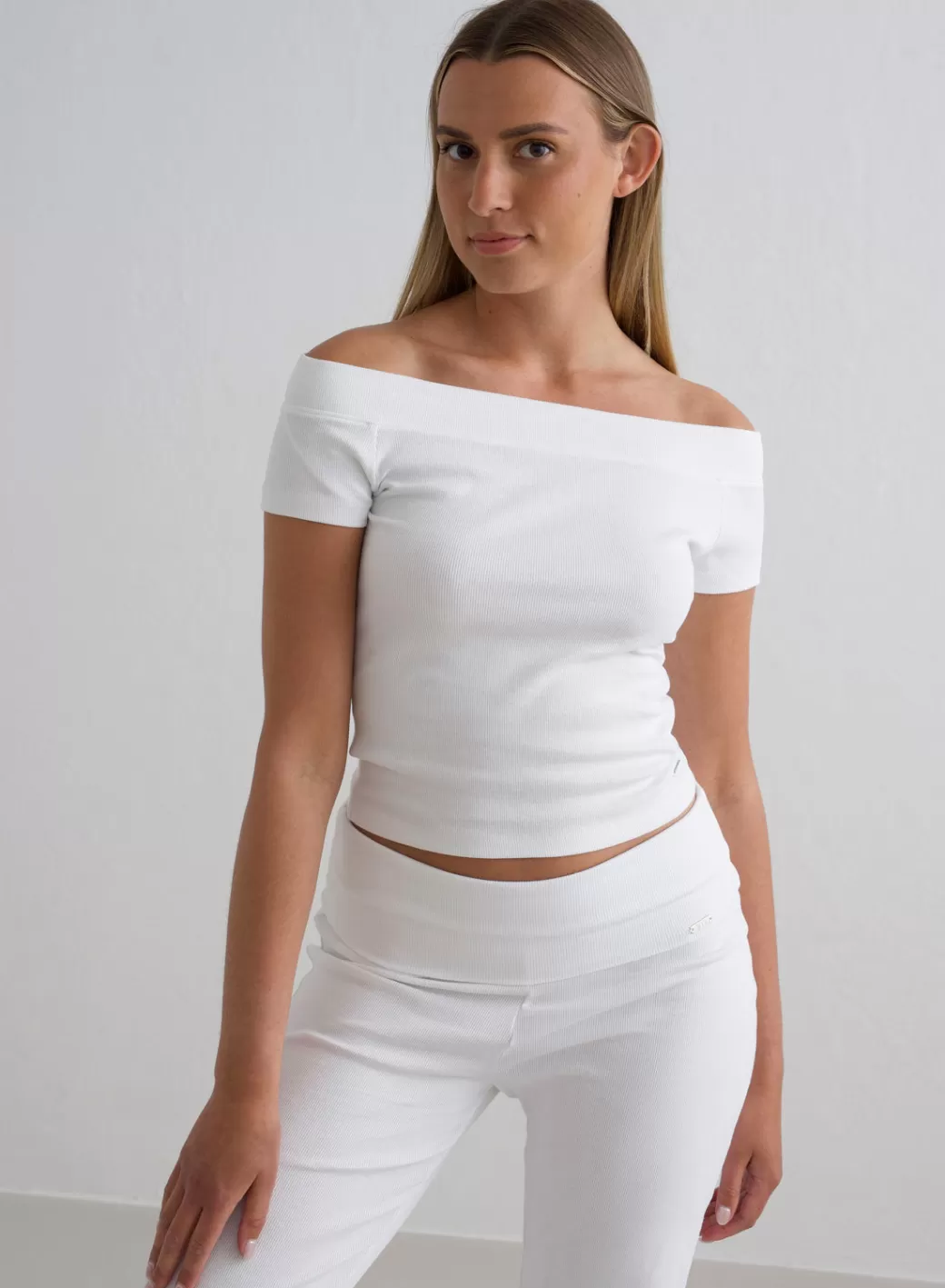 Ease Ribbed Off-shoulder Top | AIM’N Discount